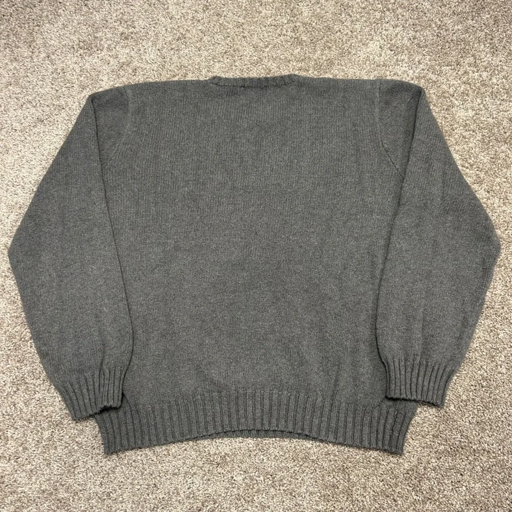 Polo Ralph‎ Lauren Crewneck Sweater Men Size XL Gray Pony Cotton Preppy Knit
